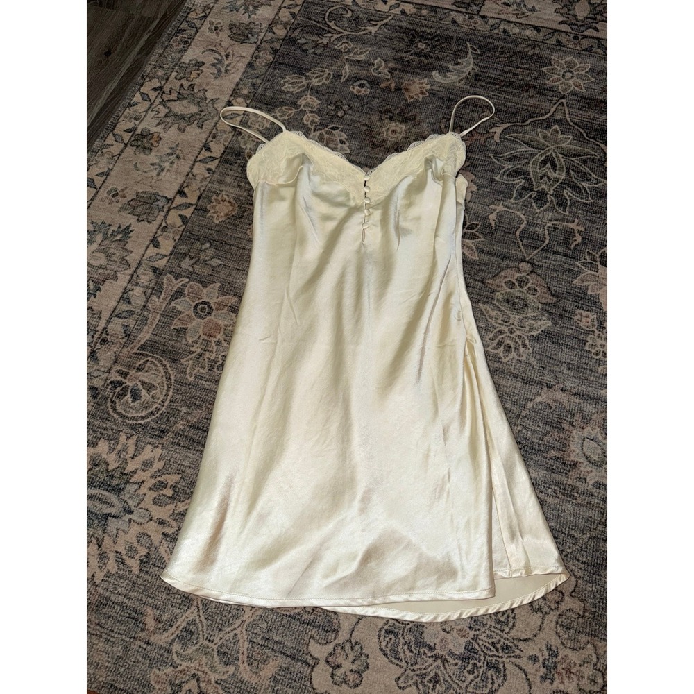 Meshki Vesta Lace Slip Dress Satin Ivory Bridal
